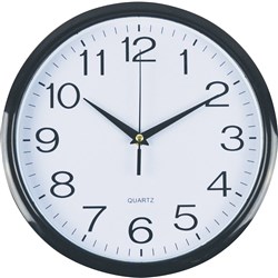 Italplast 30cm Black Trim/White Face Wall Clock