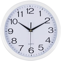 Italplast 30cm White Trim/White Face Wall Clock