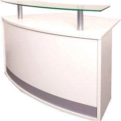 Rapidline Reception Counter Modular Glass Top Component W1339Xd800Xh935Mm