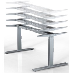 Offiz Height Adjustable Desk 2 Motor Suits Top 120-210Cm Frame Only - Grey