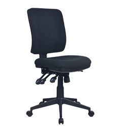 Aviator High Back Task Chair No Arms With Seat Slide Black Fabric