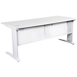 Summit Desk Complete White Frame Modesty Panel 1800Mm White Top