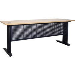 Summit Desk Complete Black Frame Modesty Panel 1800Mm White Top