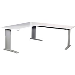 Summit Corner Workstation Silver Frame Cable Beam 1500X1500X750Mm White Top