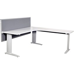 Summit Corner Workstation White Frame Modesty Panel 1800X1800X750Mm White T