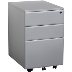 Summit 2 Drawer/1 File Silver Metal Mobile Pedestal