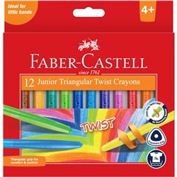 Faber-Castell Twistables Junior Triangular Crayons Assorted 12S
