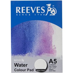 Reeves A5 Medium Texture 300GSM 12 Sheets Water Colour Pad
