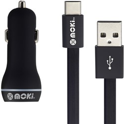 Moki Type C Cable/Charger Car Charger Black