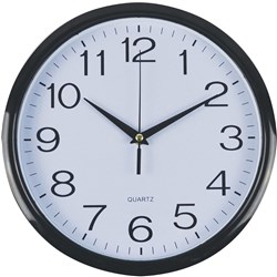 Italplast 43cm Black Frame/White Face Wall Clock