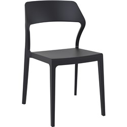 Snow Stackable Chair Black Without Arms