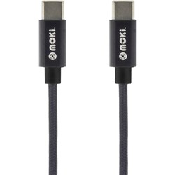 Moki Cables Type-C To Type-C Braided Syncharge Black Cable