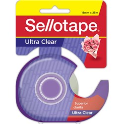 Sellotape 18mmx25m Ultra Clear Tape With Dispenser