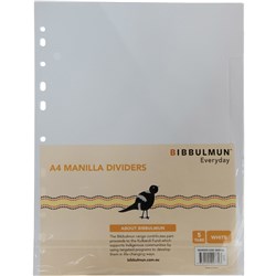 Bibbulmun A4 5 Tab White Board Divider