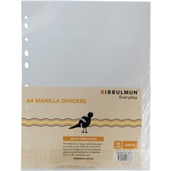 Bibbulmun A4 10 Tab White Board Divider