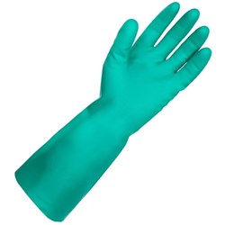 Solvent Resistant Nitrile Green Gloves Size 8