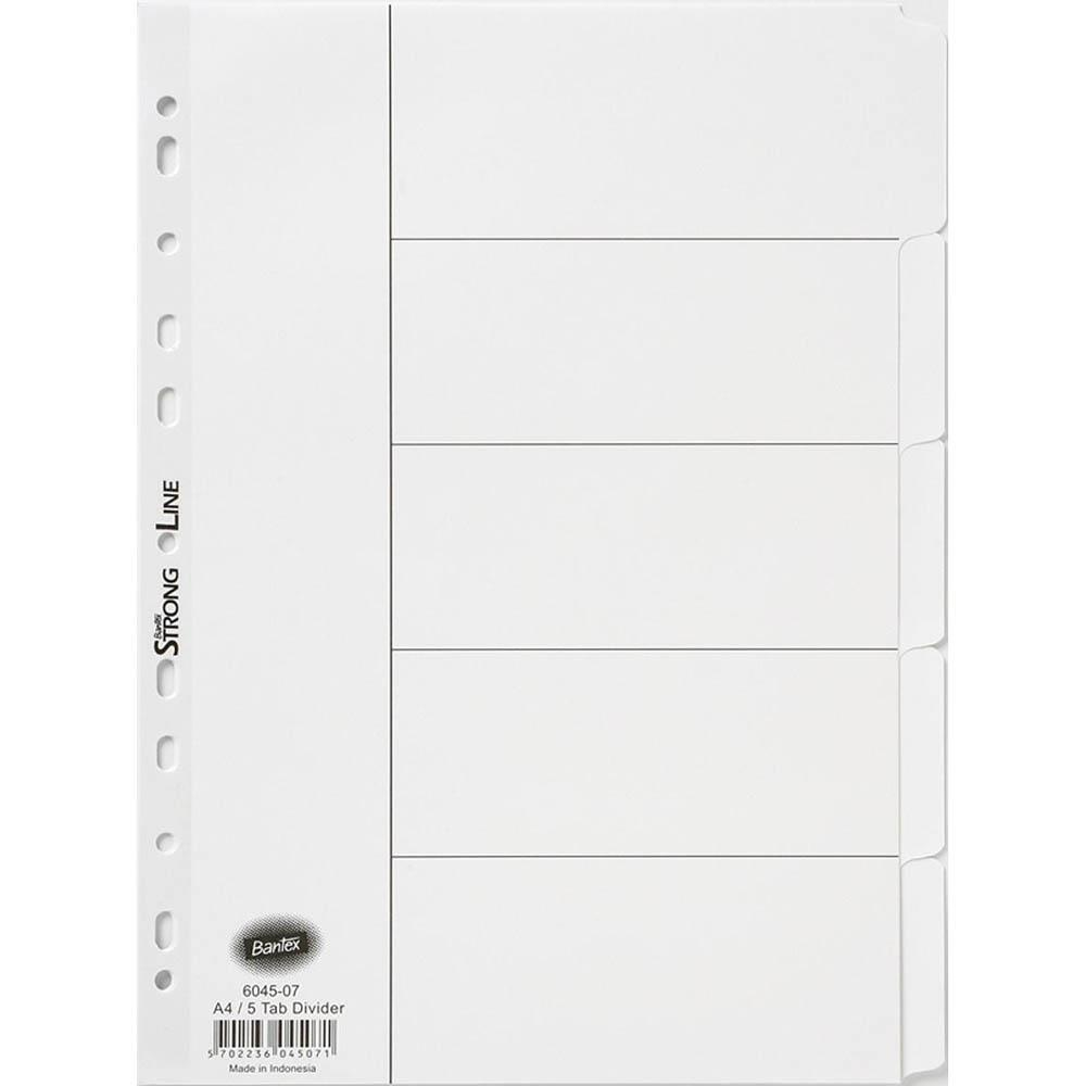 Plain Tab Dividers Bantex A4 5 Tab White Board Divider United