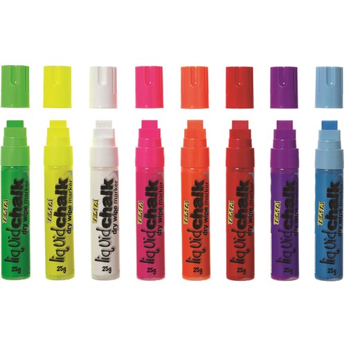 Liquid Chalk Markers - Texta Yellow 15mm Jumbo Chisel Dry Wipe Liquid ...