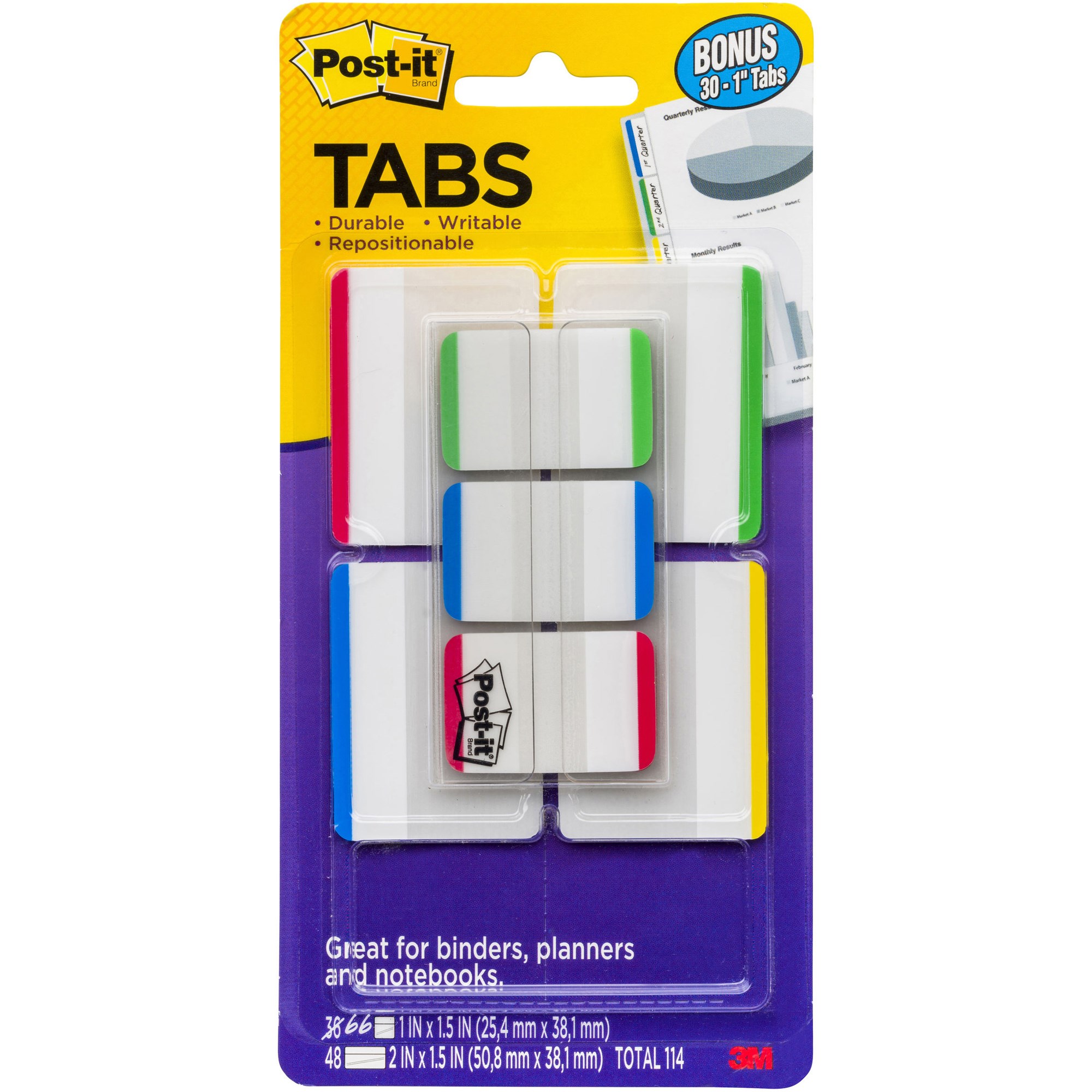 Tabs Post It Durable Index Tabs 686Vad1 50mm 25mm White & United